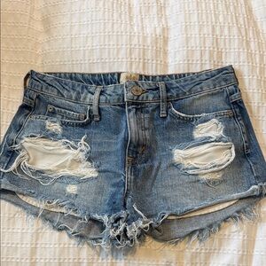 River Island Blue Distressed Jean Shorts